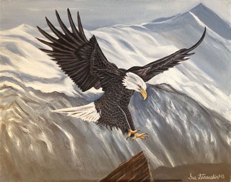 11 X 14 Soaring Eagle Print of Acrylic Painting - Etsy