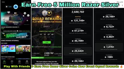 EARN FREE 5 MILLION RAZER SILVER PLAY WITH YOUR FRIENDS EARN FREE RAZER SILVER COINS SQUAD ...