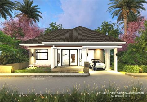 Contemporary Three-bedroom Bungalow with a Hip Roof - Ulric Home