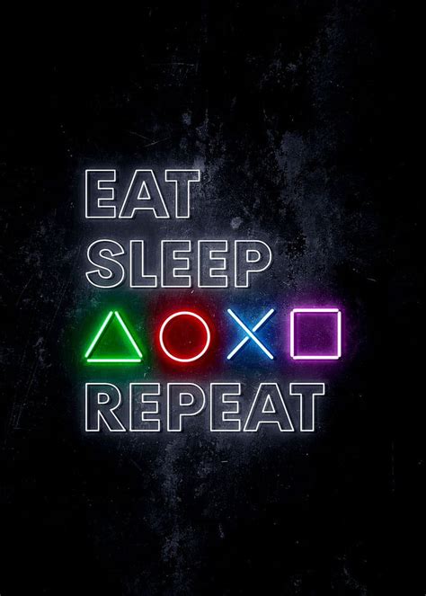 1920x1080px, 1080P free download | Eat Sleep PS Repeat' Poster by IMR Designs. Displate. Gaming ...