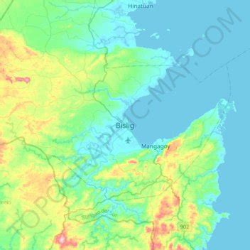 Bislig topographic map, elevation, terrain