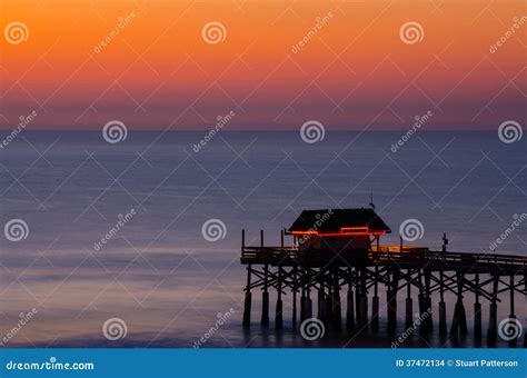 Cocoa Beach Florida Pier with Beautiful Sunset Stock Photo - Image of drink, lights: 37472134