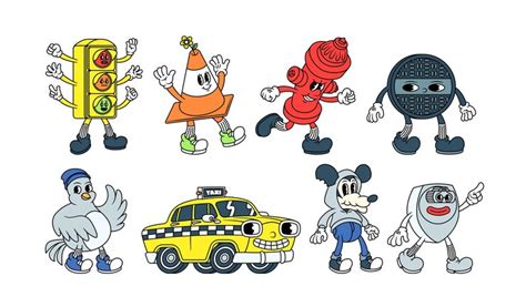 Premium Vector | NYC Street Cartoon Characters