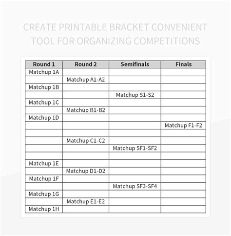 Create Printable Bracket Convenient Tool For Organizing Competitions ...