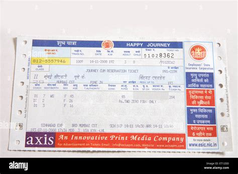 Railway Ticket , Mumbai to Pune Sinhagad Express Central Railway Journey Reservation Ticket ...