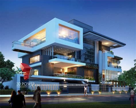 3D Exterior Design Rendering Of Modern House - Picture gallery | Modern ...