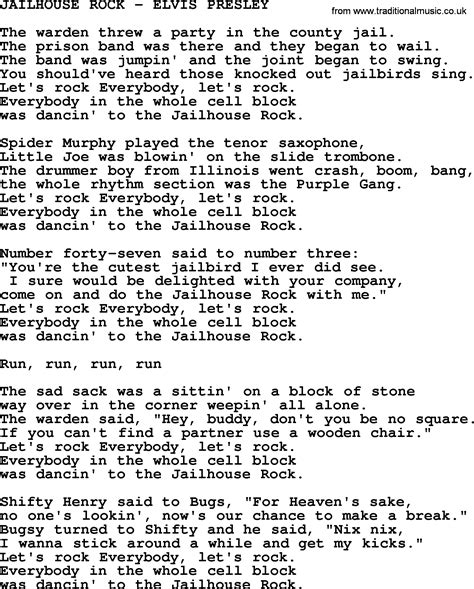 Jailhouse Rock-Elvis Presley-.txt, by Elvis Presley - lyrics and chords