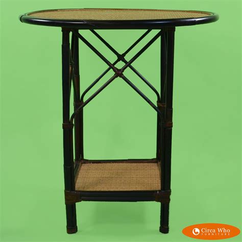 Round Woven Rattan Table by Palecek | Circa Who | Rattan table, Woven ...