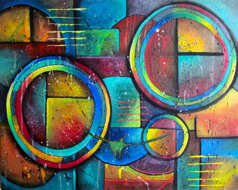 Geometric Shapes 30x24, Acrylic Abstract, Contemporary Art, Art ...