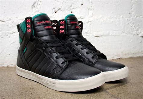 Supra Skytop “Black/Green/Coral” | Complex