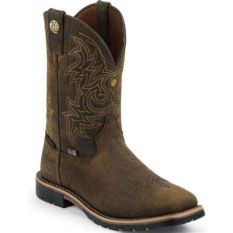 Justin Men's George Strait Western Boots - Weathered Bark | elliottsboots