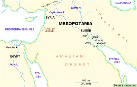 Map of Mesopotamia (2500 BCE)