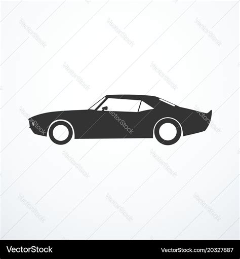 American muscle car silhouette Royalty Free Vector Image