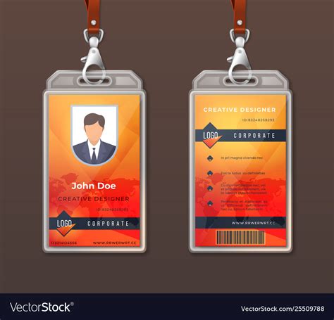 Id card corporate identity employee access badge Vector Image