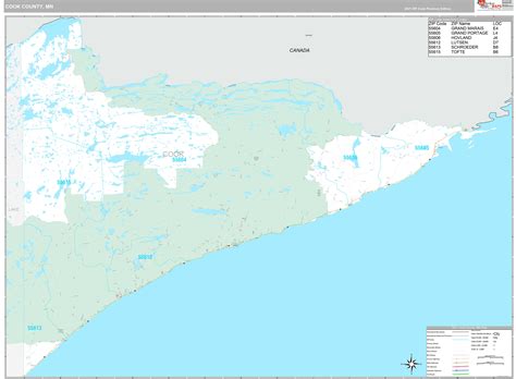 Cook County, MN Wall Map Premium Style by MarketMAPS - MapSales