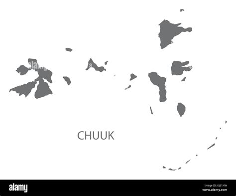 Chuuk Island map of Micronesia grey illustration silhouette shape Stock Vector Image & Art - Alamy