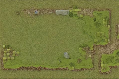 Top down view of a prairie, dnd, battlemap, digital art | Stable Diffusion