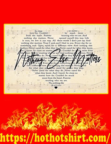 ®Official Nothing Else Matters Heart Lyrics Poster