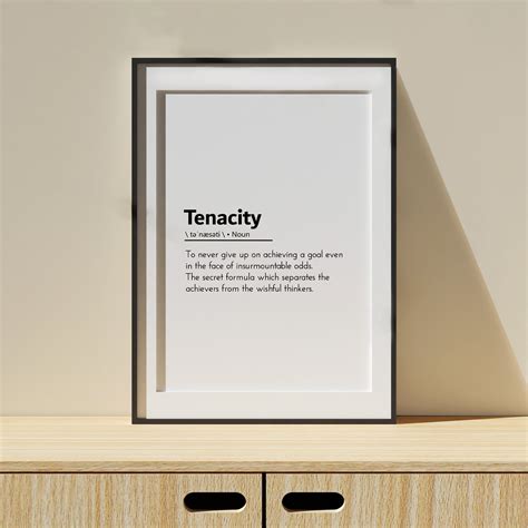 Tenacity Definition, Inspirational Posters for Work,gym Motivational ...