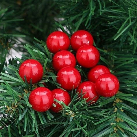 100X Christmas Holly Berries For Christmas Wreath Decoration Wreath ...