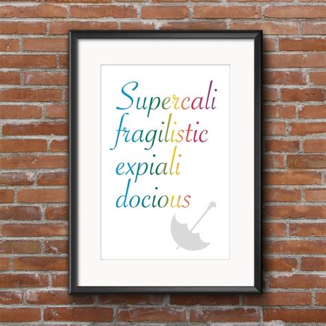 Supercalifragilisticexpialidocious Mary Poppins Printable - Etsy