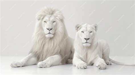 Premium AI Image | A pair of albino lions symbolizing strength and unity