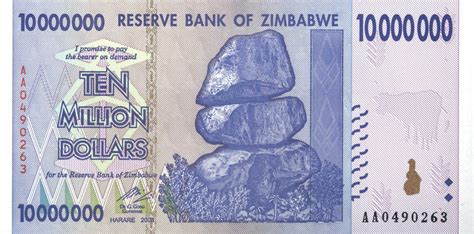 Zimbabwe new 10-, 50-, and 100-million dollar notes (B169a – B171a ...