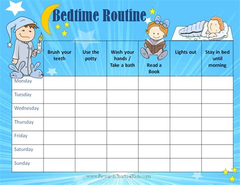 Free Printable Behavior Chart For Kids Bedtime - PrintableBehaviorChart.com