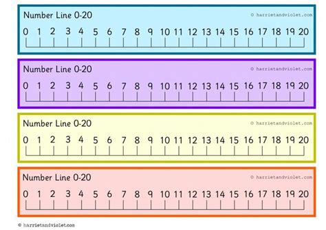 Number Line 0 to 20 within Guide Lines (0-20 numberline) - Printable Teaching Resources - Print ...