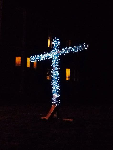 Lighted Christmas Yard Cross by SameAsNever on Etsy