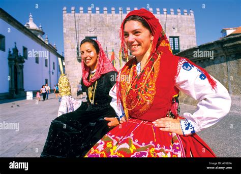 Girls with traditional costumes, Viana do Castelo, Minho, Portugal Stock Photo: 6716857 - Alamy