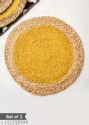 Tamanna Braided Round Jute Placemats for Bed-Side Table, Center Table, Dining Table Mat or Table ...