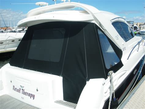 Black Sunbrella Rear Covers | Prestige Marine Trimmers, Boat Covers Perth, Bimini tops, Boat ...