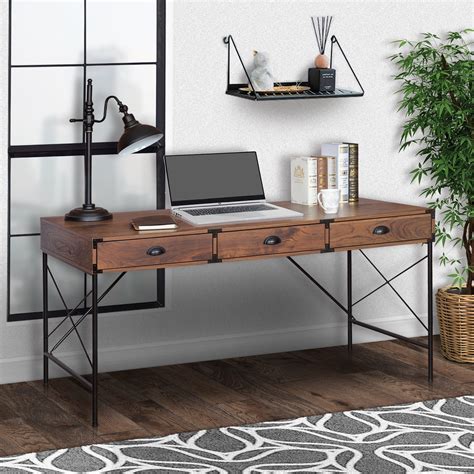 Brunei 59 in. Wide 3 Drawer Writing Desk - Walmart.com