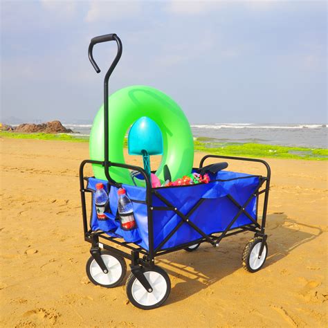 COLLAPSIBLE BEACH CART Folding Wagon Utility Shopping Cart Outdoor ...