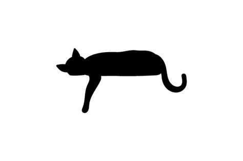 Silhouette of Cat Laying Down with Paw Hanging Down Archivo de Corte ...