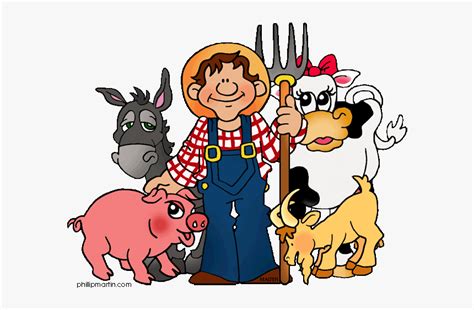 Animal Clipart For Kids Free - Farmer And Animals Clipart, HD Png Download , Transparent Png ...