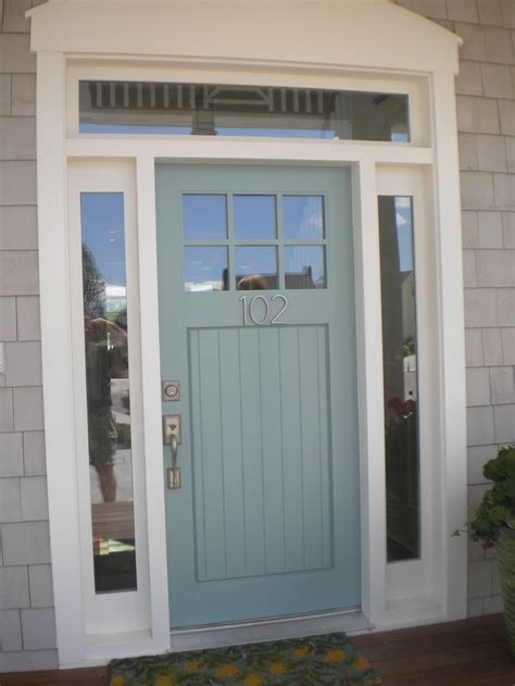 Blue Fiberglass Modern With Six Glass Panel And White Wooden Frame F ...