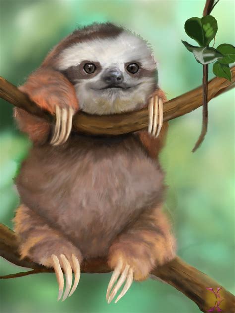 baby_sloth_by_violetadams-d6dbtl7.jpg (1024×1365) | Cute baby sloths ...