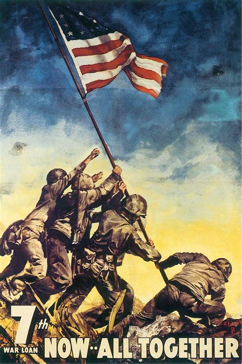 Buy - Now All Together Iwo Jima Vintage World War II Two WW2 WWII USA Propaganda - 24x36 Online ...