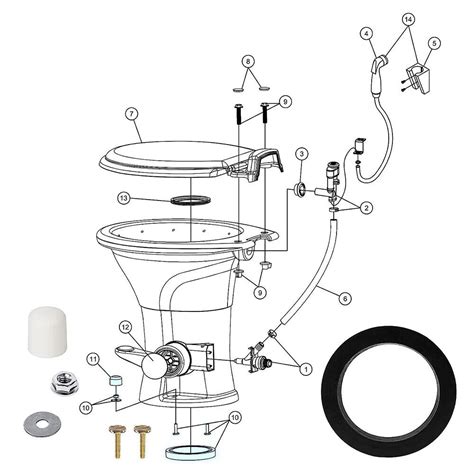 Replacement 385311652 RV Toilet Seal and 385311658 RV Toilet Flush Seal ...