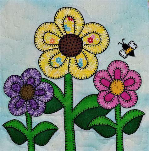 Flower PDF applique quilt pattern summer decor applique