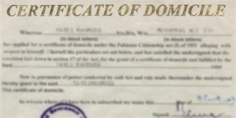 Domicile Certificate - GovInfo.me