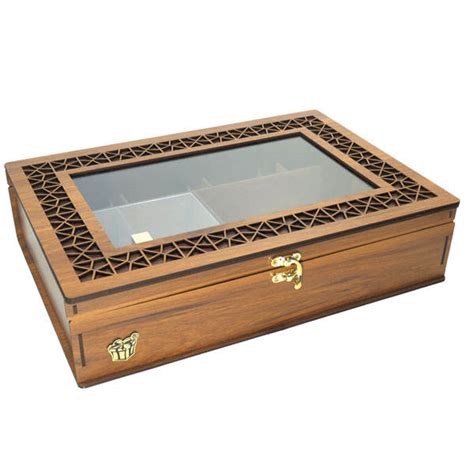 Wooden Tea Bag Organizer Box with Chest LB19 - ShopiPersia