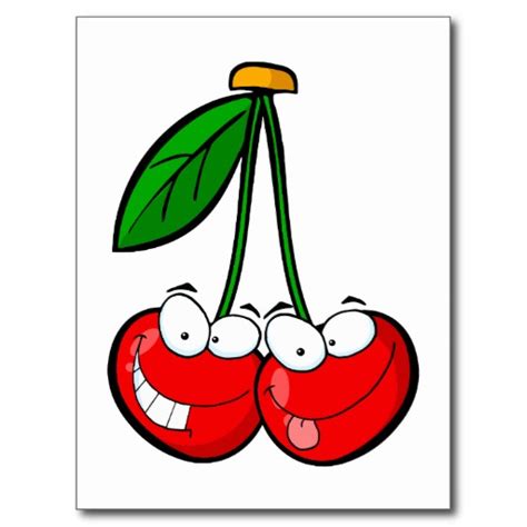 Cute Silly Cartoon Character Cherries Cherry Postcards free image download