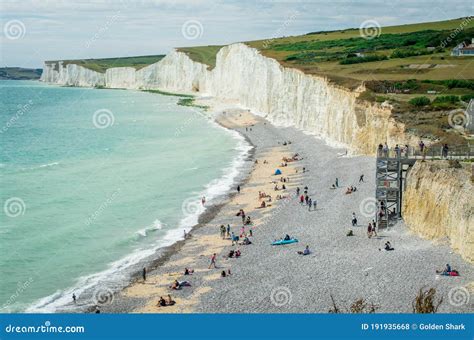 Seven Sisters National Park, White Cliffs,beach,ocean East Sussex, England Stock Photo - Image ...