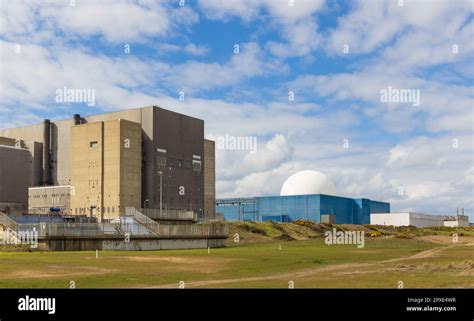 View of the Sizewell A and B nuclear power stations on the site of the ...