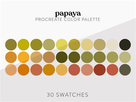 Papaya Color Palette for Procreate Procreate Color Palette | Etsy Australia