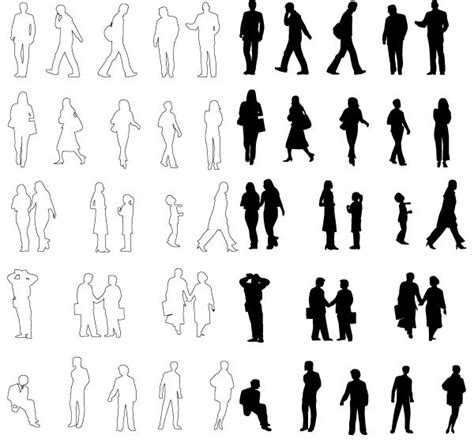 People Silhouettes Vector Free Pack in 2023 | Silhouette architecture, Architecture people ...