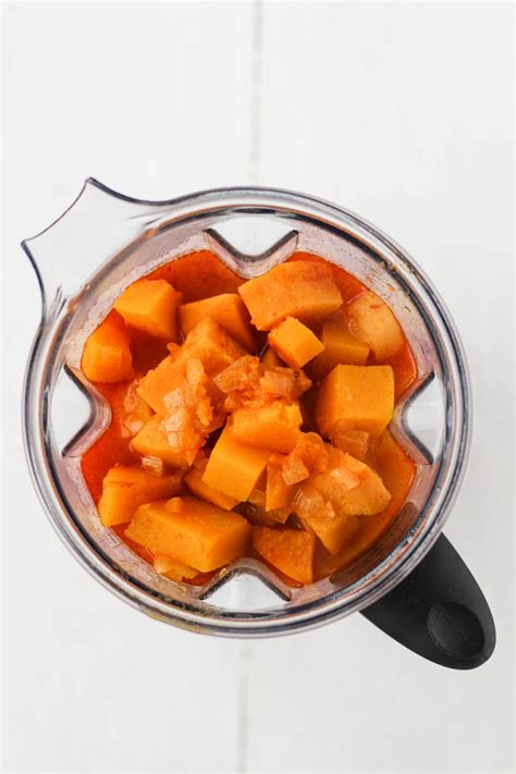 Spicy Butternut Squash and Sweet Potato Soup - Hannah Magee RD